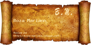 Boza Mariann névjegykártya